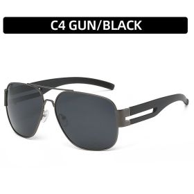Fashion Pilot Polarized Sunglasses Men Glasses Retro Sunglass Luxury Designer Eyewear Driving UV400 Sun Glass Black Shades (Lens Color: gun black)